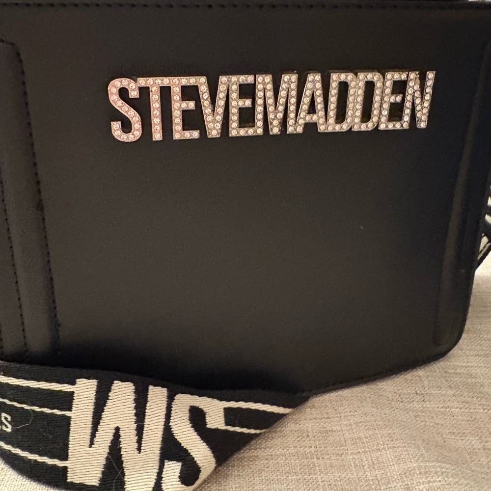Steve Madden Black Crossbody with Logo Detail